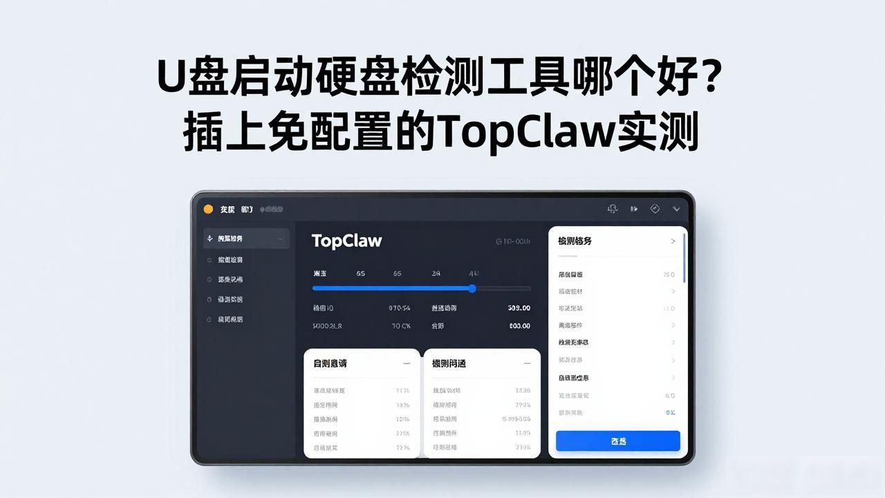 TopClaw龙虾U盘 数据救援 功能测试_u盘启动硬盘检测工具哪个好_TopClaw龙虾U盘 免配置 驱动自动安装