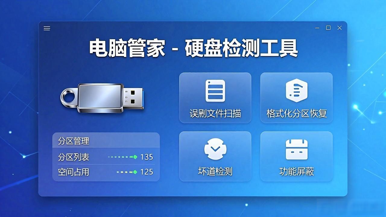 U盘误删别慌！电脑管家硬盘检测工具帮你找回数据