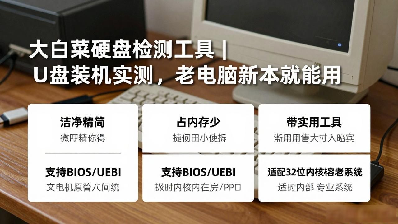 大白菜硬盘检测工具｜U盘装机实测，老电脑新本都能用