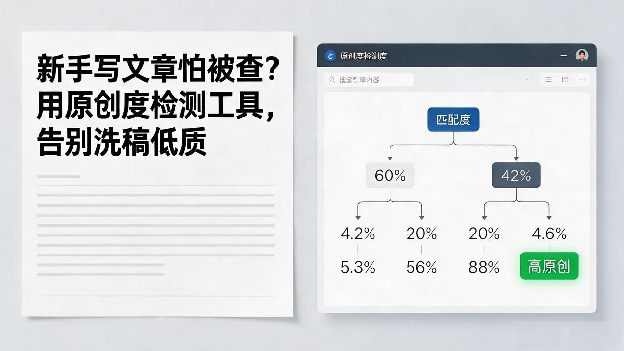 新手写文章怕被查？用原创度检测工具，告别洗稿低质