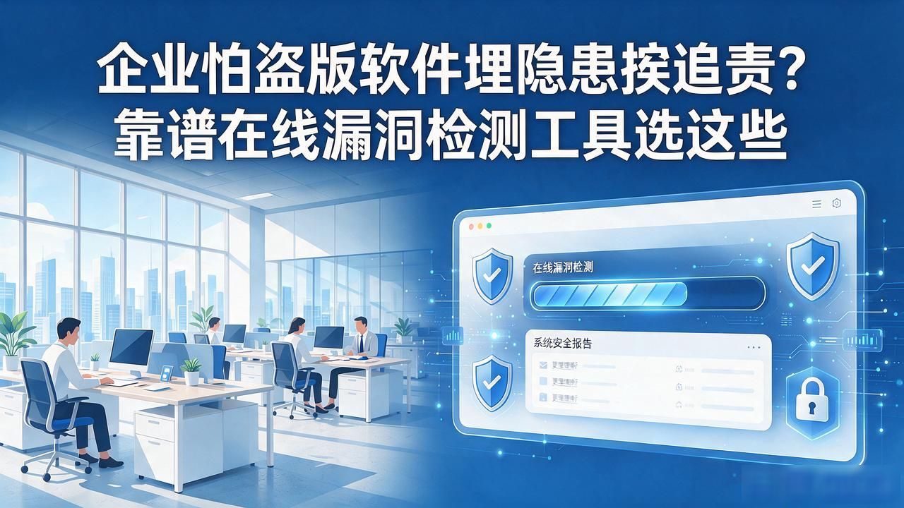 企业怕盗版软件埋隐患挨追责？靠谱在线漏洞检测工具选这些