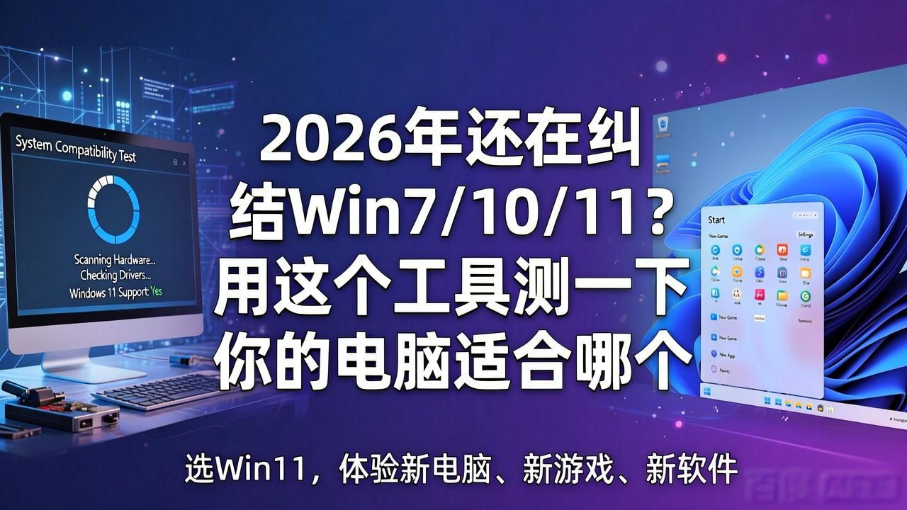 2026年还在纠结Win7/10/11？用这个工具测一下你的电脑适合哪个