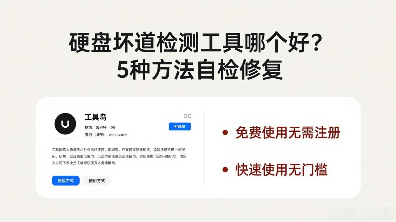 硬盘坏道检测工具哪个好？5种方法自检修复