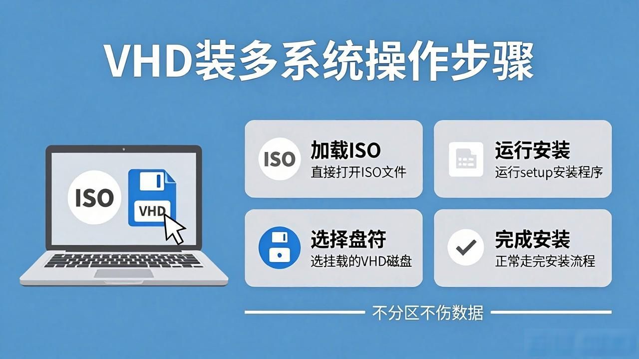 硬盘检测工具使用方法：用VHD虚拟硬盘装多系统，不分区不伤数据