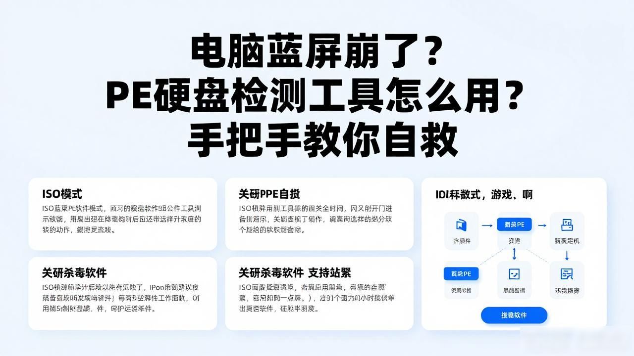 电脑蓝屏崩了？PE硬盘检测工具怎么用？手把手教你自救