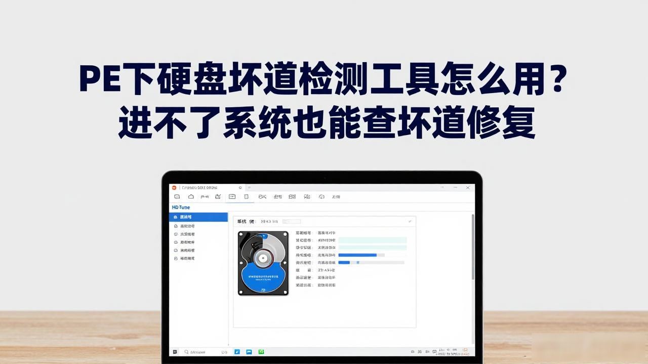 PE下硬盘坏道检测工具怎么用？进不了系统也能查坏道修复
