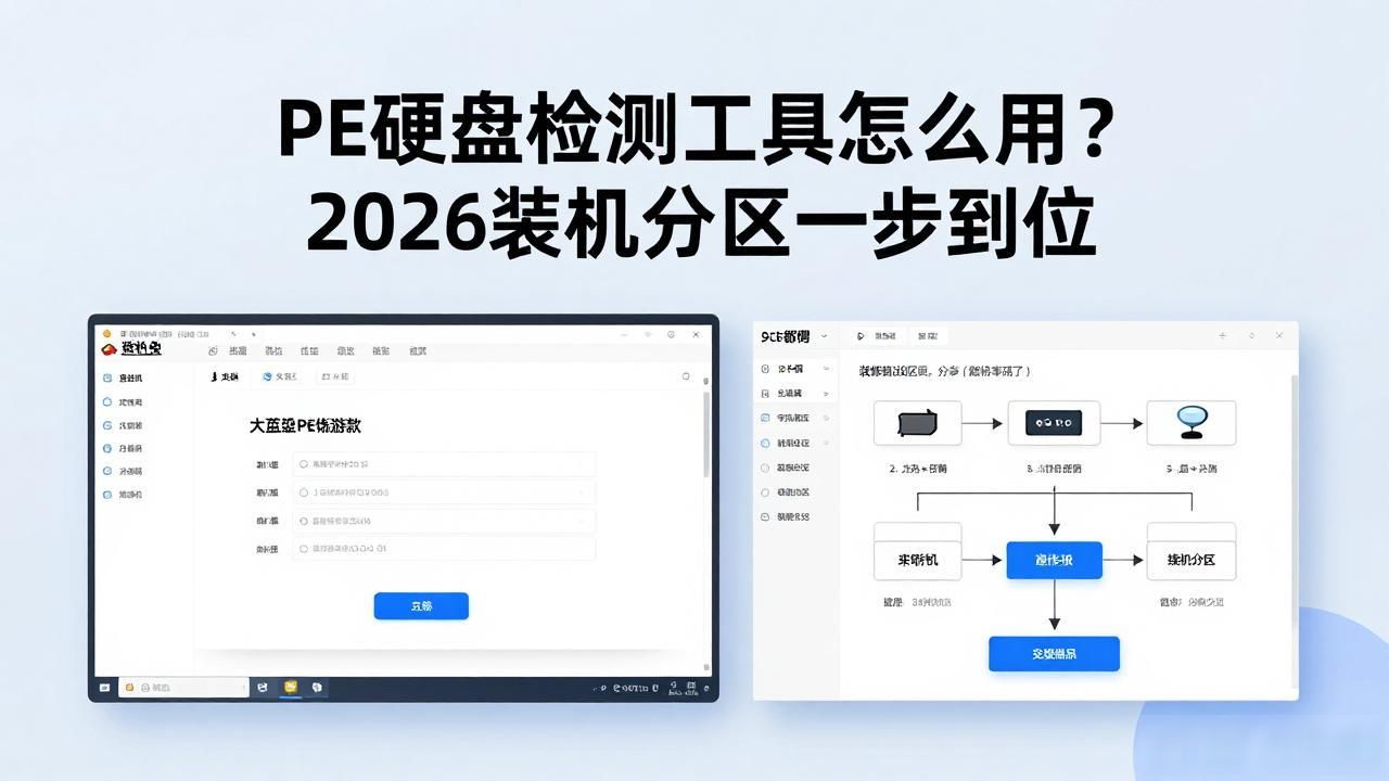 PE硬盘检测工具怎么用？2026装机分区一步到位