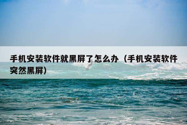 手机安装软件就黑屏了怎么办（手机安装软件突然黑屏）