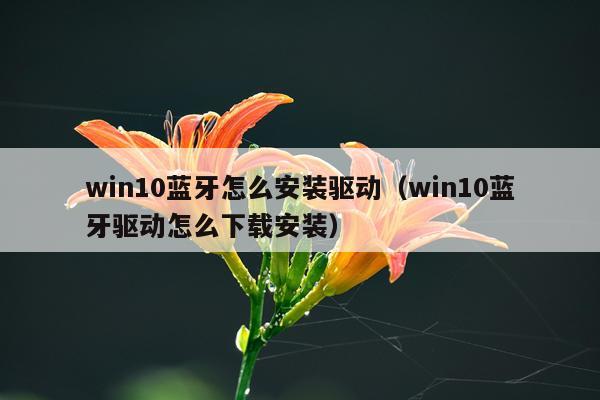 win10蓝牙怎么安装驱动（win10蓝牙驱动怎么下载安装）