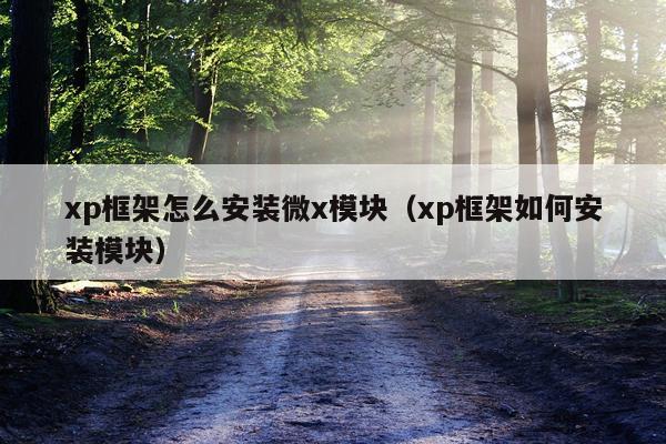 xp框架怎么安装微x模块（xp框架如何安装模块）