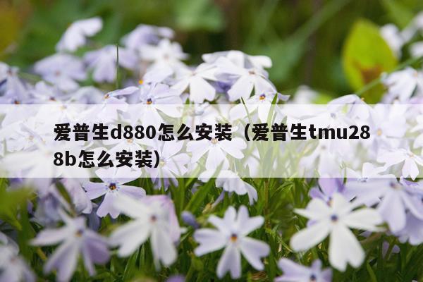 爱普生d880怎么安装（爱普生tmu288b怎么安装）
