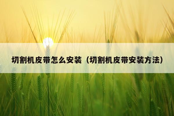 切割机皮带怎么安装（切割机皮带安装方法）
