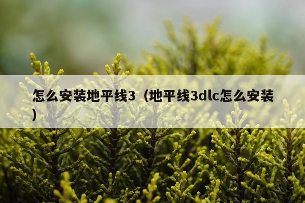 怎么安装地平线3（地平线3dlc怎么安装）
