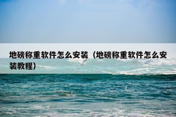地磅称重软件怎么安装（地磅称重软件怎么安装教程）