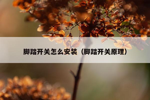 脚踏开关怎么安装（脚踏开关原理）