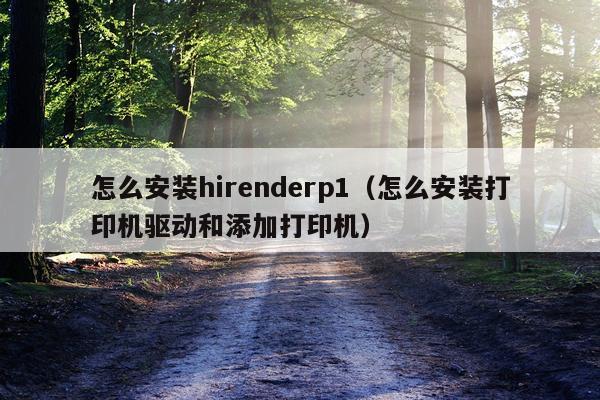 怎么安装hirenderp1（怎么安装打印机驱动和添加打印机）