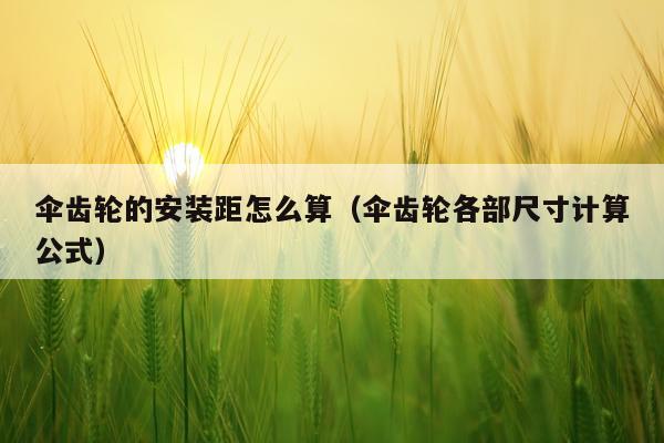 伞齿轮的安装距怎么算（伞齿轮各部尺寸计算公式）