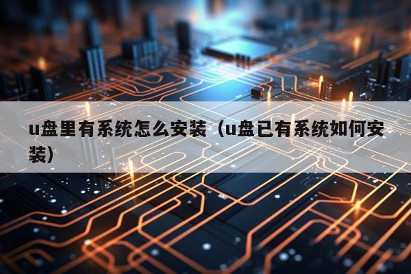 u盘里有系统怎么安装（u盘已有系统如何安装）