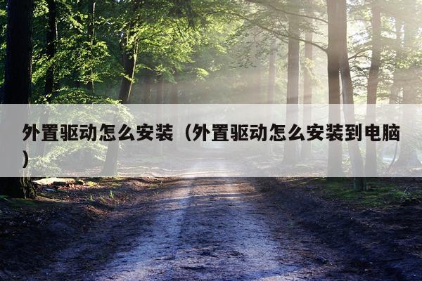 外置驱动怎么安装（外置驱动怎么安装到电脑）