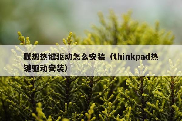 联想热键驱动怎么安装(thinkpad热键驱动安装)