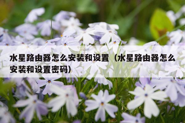 水星路由器怎么安装和设置(水星路由器怎么安装和设置密码)