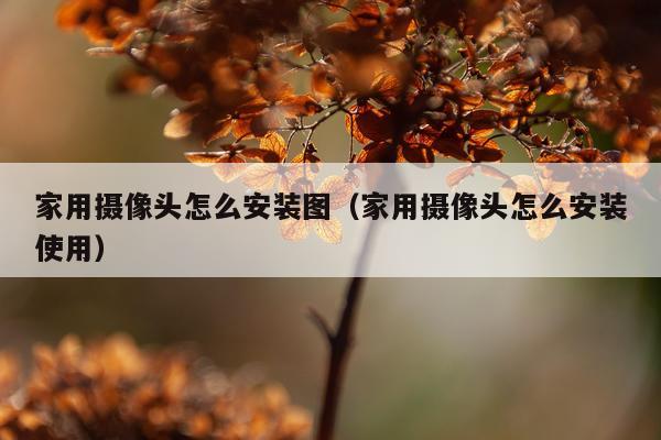 家用摄像头怎么安装图(家用摄像头怎么安装使用)
