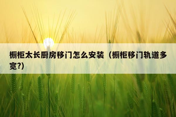 橱柜太长厨房移门怎么安装(橱柜移门轨道多宽?)