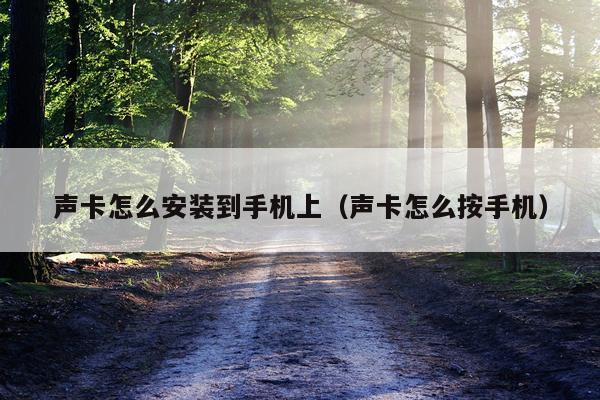 声卡怎么安装到手机上(声卡怎么按手机)