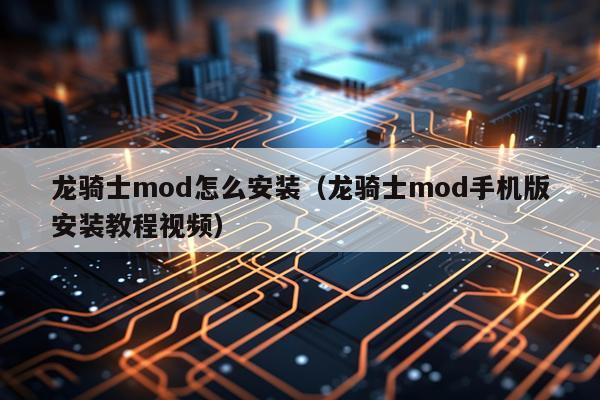 龙骑士mod怎么安装（龙骑士mod手机版安装教程视频）