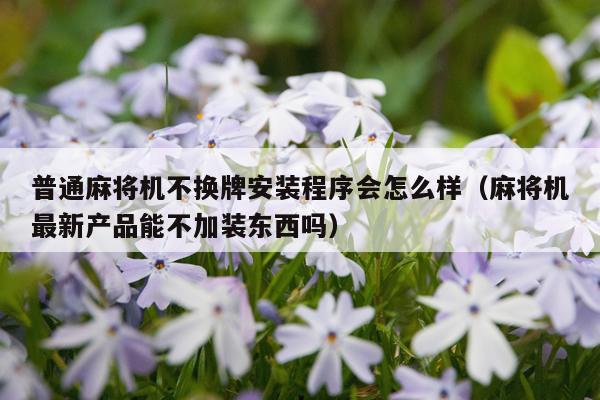 普通麻将机不换牌安装程序会怎么样(麻将机最新产品能不加装东西吗)
