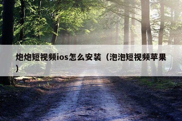 炮炮短视频ios怎么安装（泡泡短视频苹果）