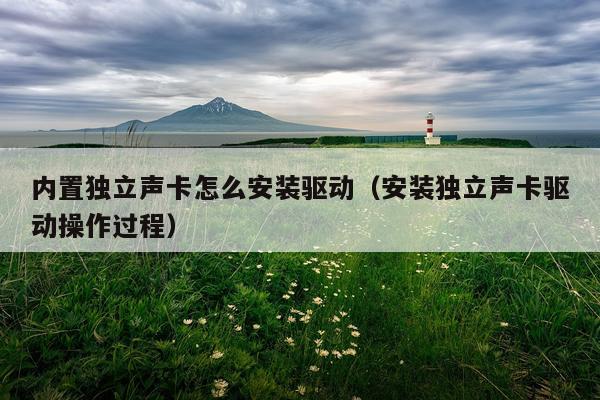 内置独立声卡怎么安装驱动(安装独立声卡驱动操作过程)