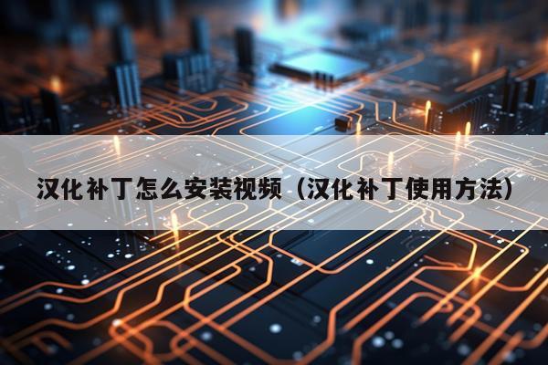 汉化补丁怎么安装视频(汉化补丁使用方法)