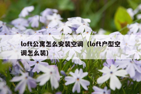 loft公寓怎么安装空调(loft户型空调怎么装)