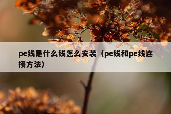 pe线是什么线怎么安装(pe线和pe线连接方法)