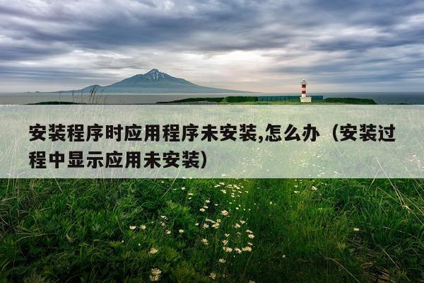 安装程序时应用程序未安装,怎么办（安装过程中显示应用未安装）