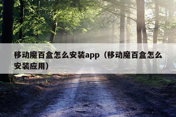 移动魔百盒怎么安装app(移动魔百盒怎么安装应用)