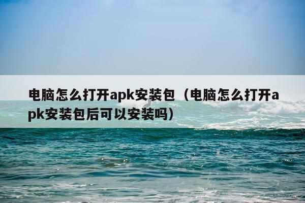 电脑怎么打开apk安装包(电脑怎么打开apk安装包后可以安装吗)