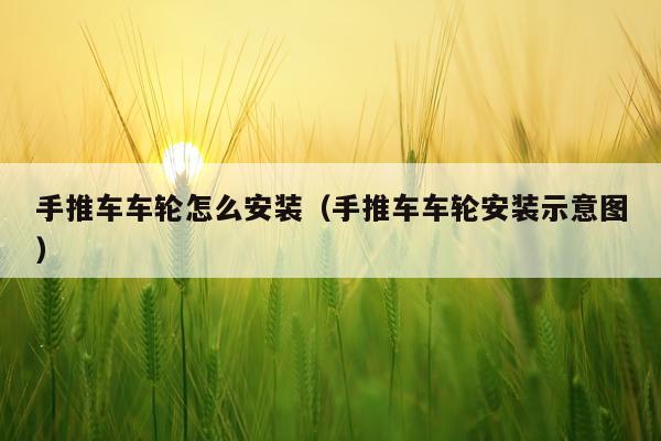 手推车车轮怎么安装(手推车车轮安装示意图)
