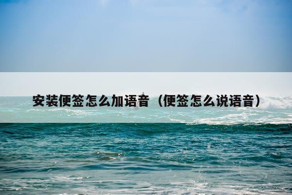 安装便签怎么加语音(便签怎么说语音)