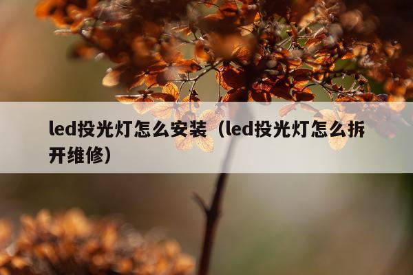 led投光灯怎么安装(led投光灯怎么拆开维修)