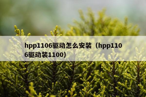 hpp1106驱动怎么安装(hpp1106驱动装1100)