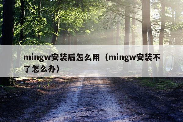 mingw安装后怎么用(mingw安装不了怎么办)