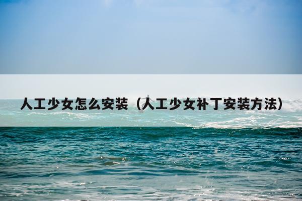 人工少女怎么安装(人工少女补丁安装方法)
