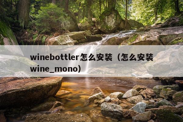 winebottler怎么安装(怎么安装wine_mono)