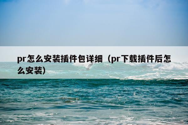 pr怎么安装插件包详细(pr下载插件后怎么安装)