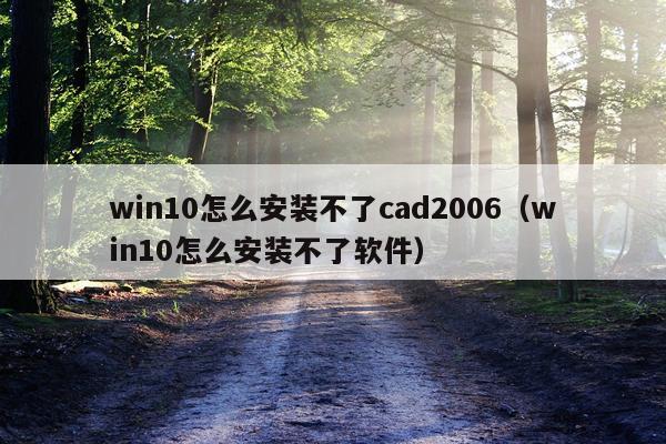 win10怎么安装不了cad2006(win10怎么安装不了软件)
