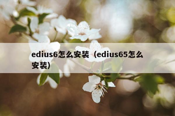 edius6怎么安装(edius65怎么安装)
