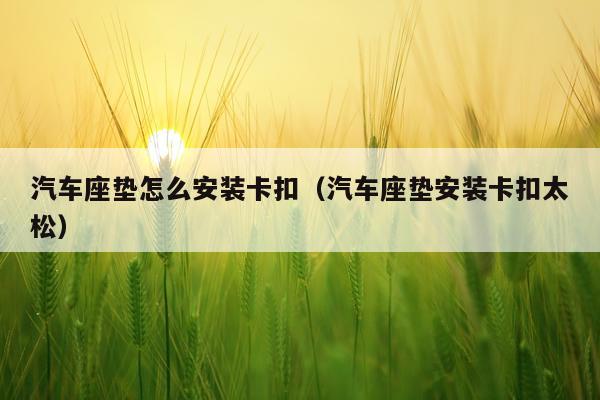 汽车座垫怎么安装卡扣(汽车座垫安装卡扣太松)