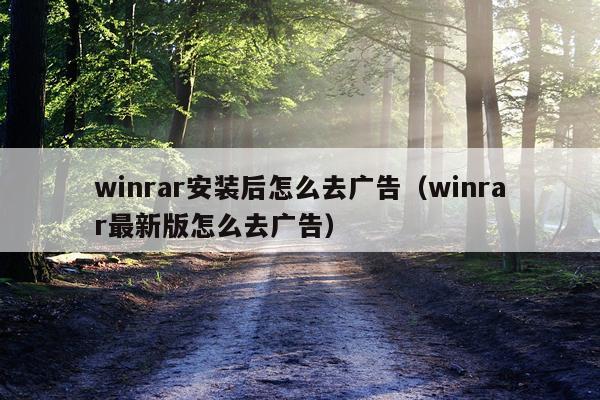 winrar安装后怎么去广告(winrar最新版怎么去广告)